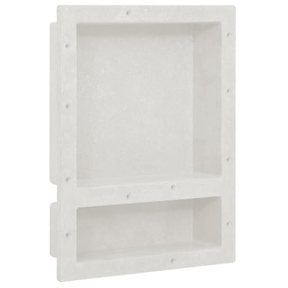 Shower Niche with 2 Compartments Matt White 41x51x10 cm