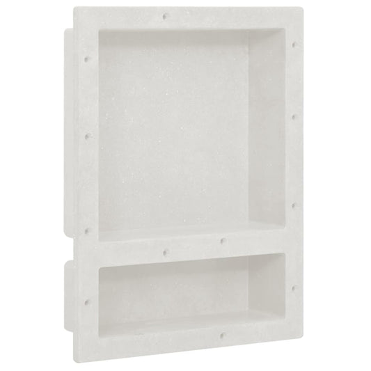 Shower Niche with 2 Compartments Matt White 41x51x10 cm