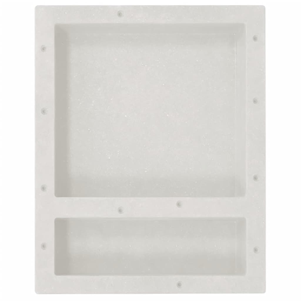 Shower Niche with 2 Compartments Matt White 41x51x10 cm