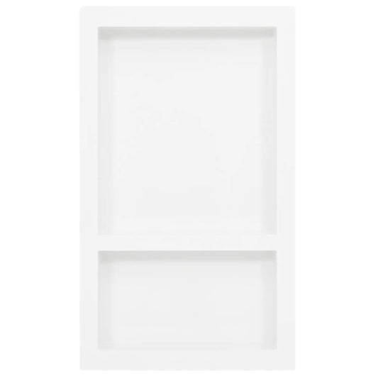 Shower Niche with 2 Compartments High Gloss White 41x69x9 cm