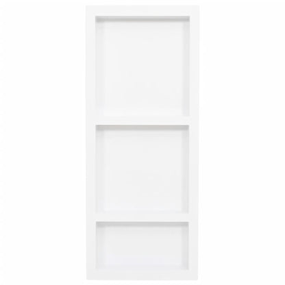 Shower Niche with 3 Compartments High Gloss White 41x99x9 cm