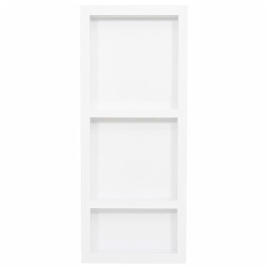 Shower Niche with 3 Compartments High Gloss White 41x99x9 cm