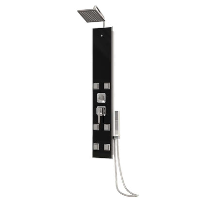 151418 vidaXL Shower Panel Unit Glass 18x45,5x130 cm Black