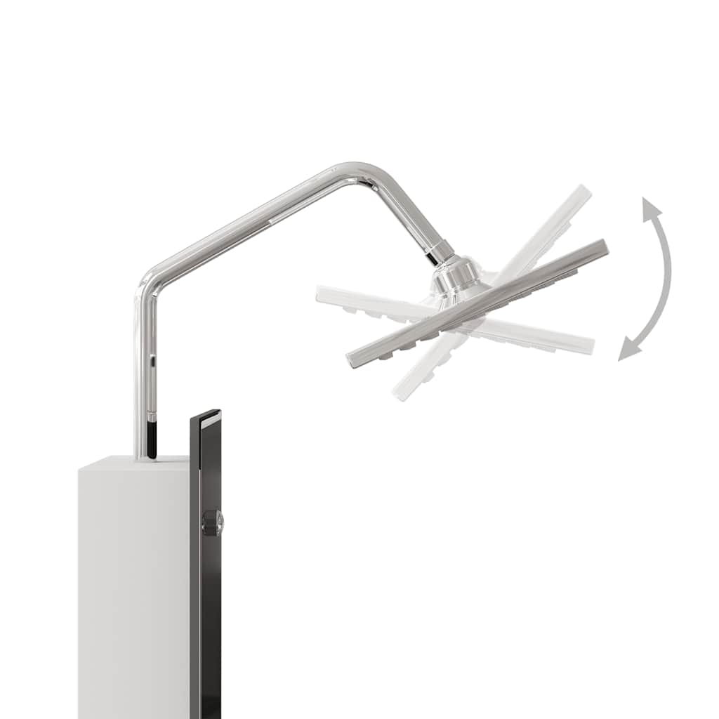 Shower Panel Unit Glass 18x45.5x130 cm Black