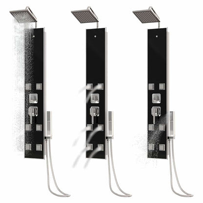 151418 vidaXL Shower Panel Unit Glass 18x45,5x130 cm Black