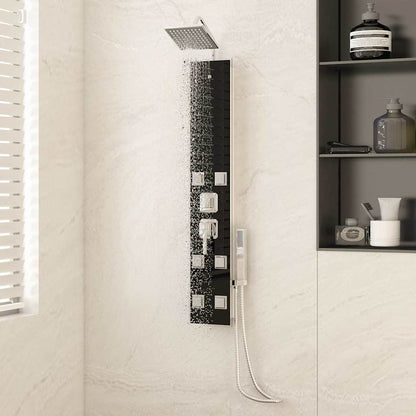 151418 vidaXL Shower Panel Unit Glass 18x45,5x130 cm Black
