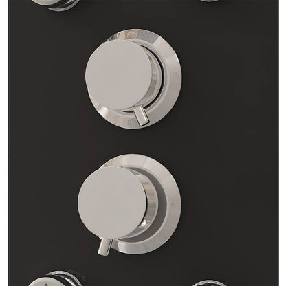 Shower Panel Unit Glass 25x47.5x130 cm Black