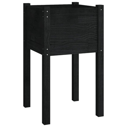 Garden Planters 2 pcs Black 40x40x70 cm Solid Pinewood