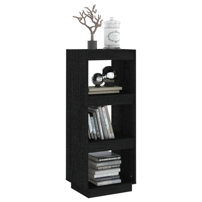 Book Cabinet/Room Divider Black 40x35x103 cm Solid Pinewood