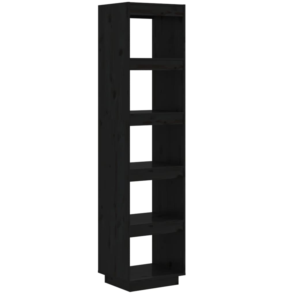 Book Cabinet/Room Divider Black 40x35x167 cm Solid Wood Pine