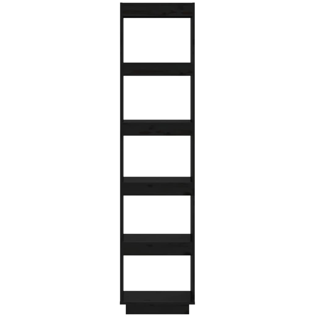 Book Cabinet/Room Divider Black 40x35x167 cm Solid Wood Pine