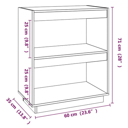 Book Cabinet 60x35x71 cm Solid Pinewood