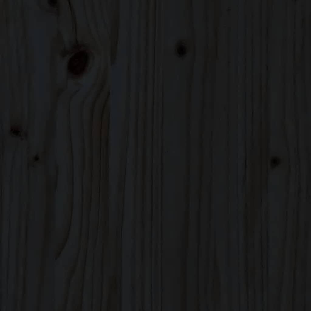 Book Cabinet Black 60x35x71 cm Solid Wood Pine