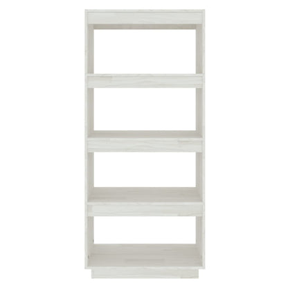 Book Cabinet/Room Divider White 60x35x135 cm Solid Pinewood