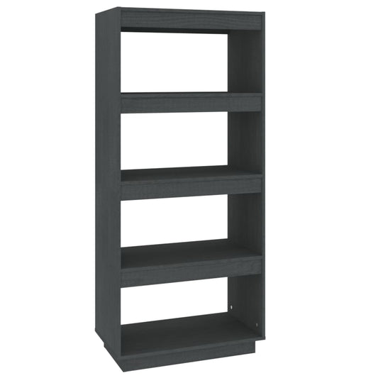 Book Cabinet/Room Divider Grey 60x35x135 cm Solid Pinewood
