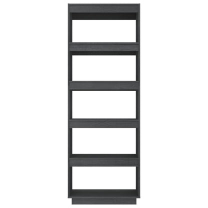 Book Cabinet/Room Divider Grey 60x35x167 cm Solid Pinewood