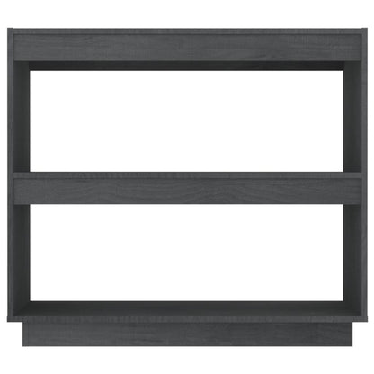 Book Cabinet Grey 80x35x71 cm Solid Pinewood