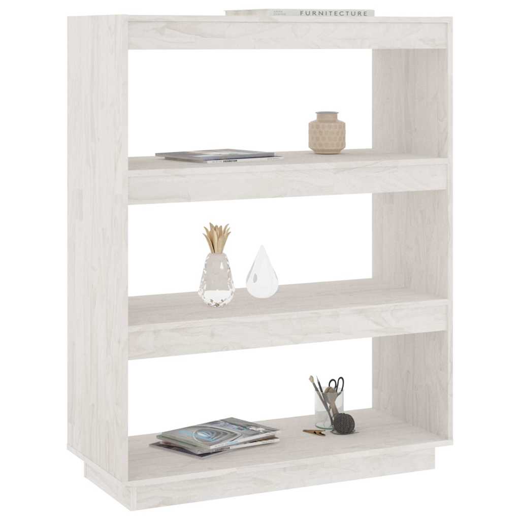 Book Cabinet/Room Divider White 80x35x103 cm Solid Wood Pine