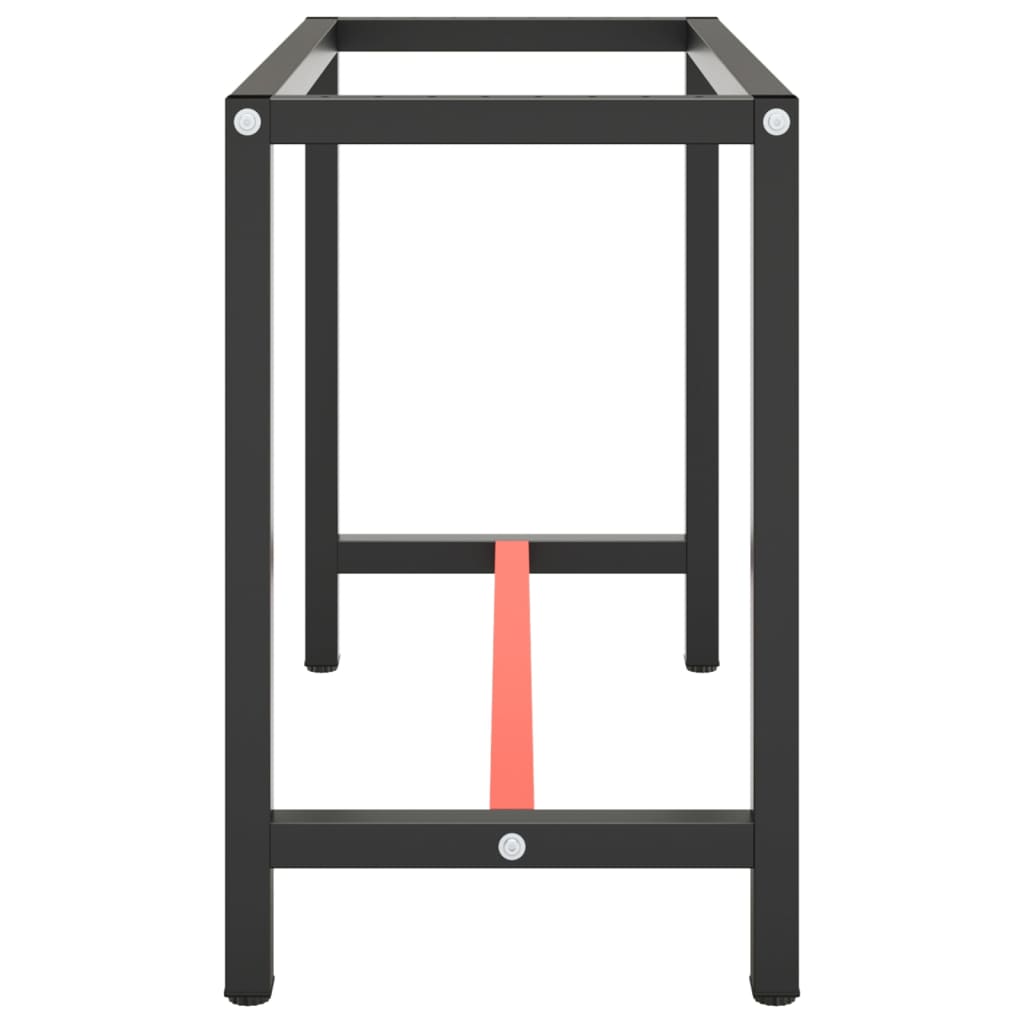 Work Bench Frame Matte Black and Matte Red 110x50x79 cm Metal