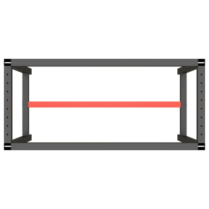 Work Bench Frame Matte Black and Matte Red 110x50x79 cm Metal