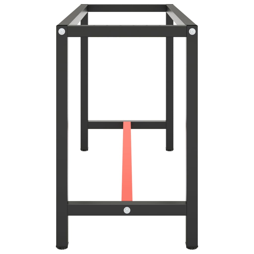 Work Bench Frame Matte Black and Matte Red 140x50x79 cm Metal
