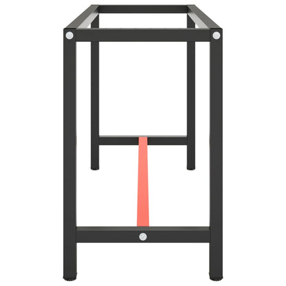 Work Bench Frame Matte Black and Matte Red 140x50x79 cm Metal