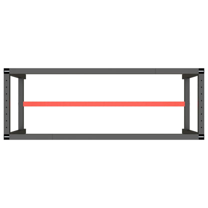 Work Bench Frame Matte Black and Matte Red 140x50x79 cm Metal
