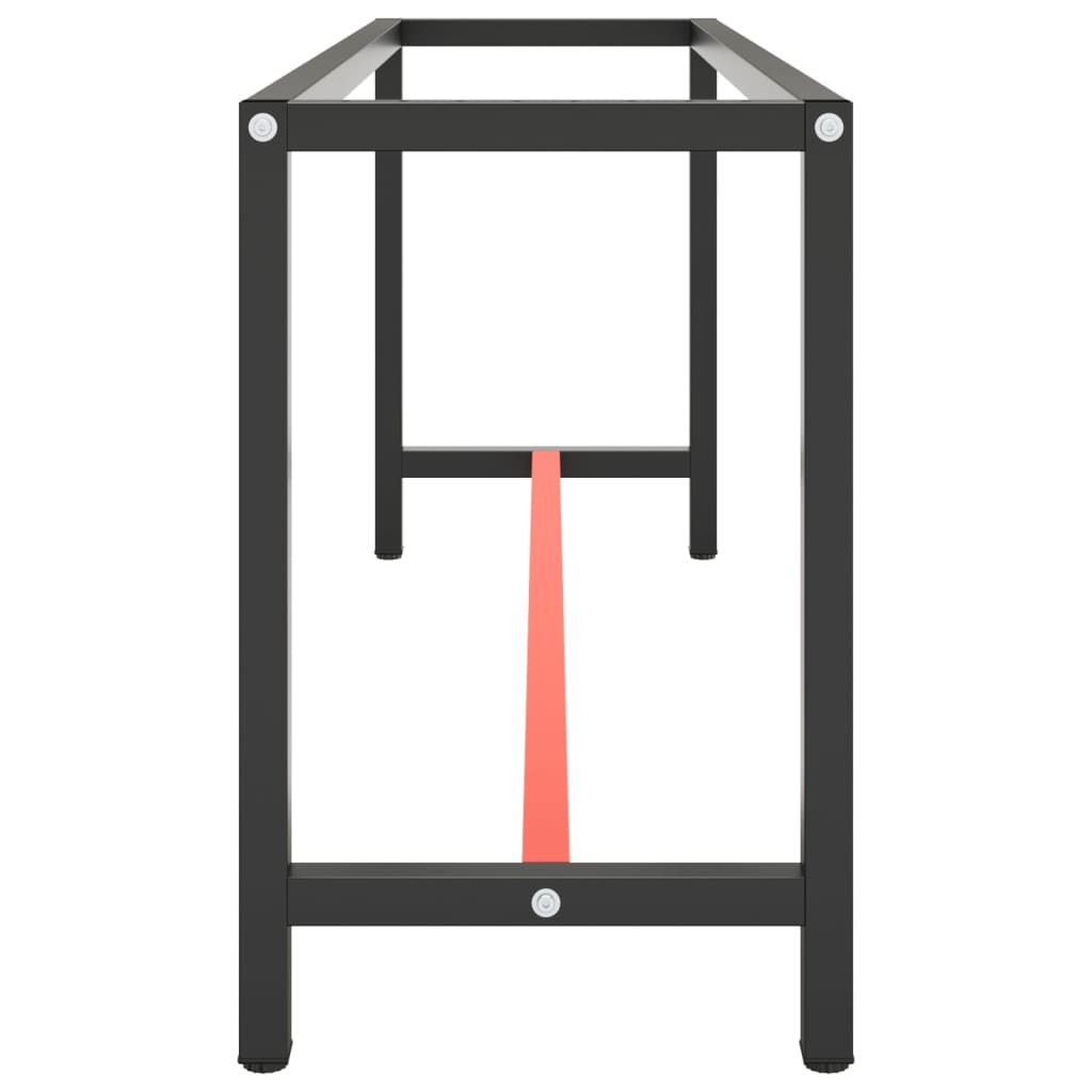 Work Bench Frame Matte Black and Matte Red 190x50x79 cm Metal