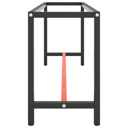 Work Bench Frame Matte Black and Matte Red 190x50x79 cm Metal