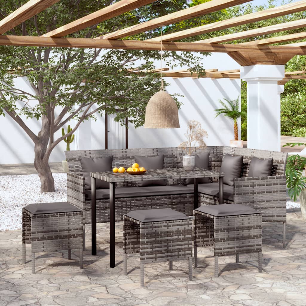 Couch Sofa Set | Grey | PE Rattan | Large | Modular | Couch Sofa Set