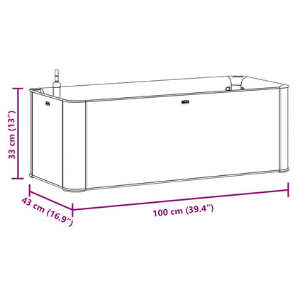 Garden Raised Bed with Self Watering System Grey 100x43x33 cm