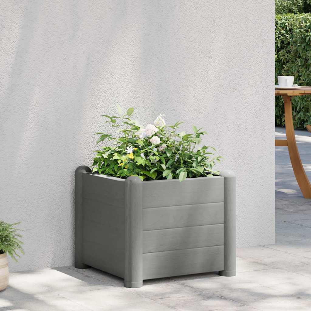Garden Raised Bed PP Stone Grey 43x43x35 cm