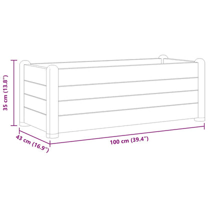 Garden Raised Bed PP Stone Grey 100x43x35 cm