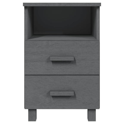 Bedside Cabinet HAMAR Dark Grey 40x35x62 cm Solid Wood Pine