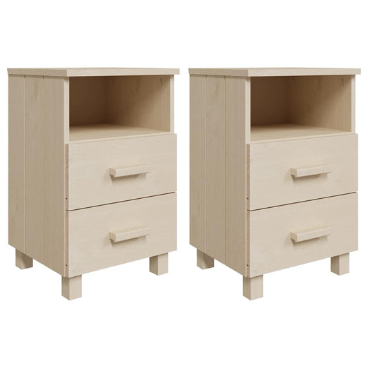 Bedside Cabinets"HAMAR"2 pcs Honey Brown 40x35x62 cm Solid Wood