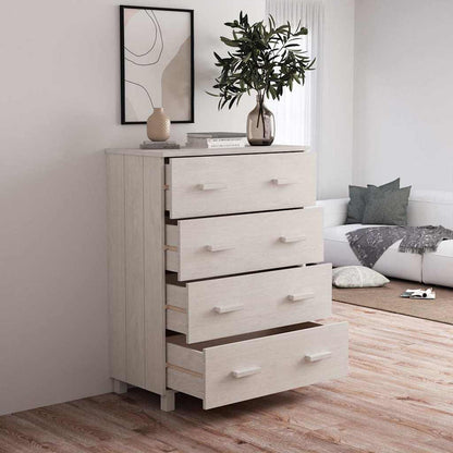Sideboard "HAMAR" White 79x40x103,5 cm Solid Wood Pine