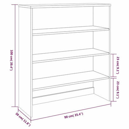 Top for Highboard"HAMAR" Dark Grey 90x30x100cm Solid Wood Pine