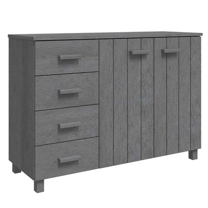 Sideboard "HAMAR" Dark Grey 113x40x80 cm Solid Wood Pine