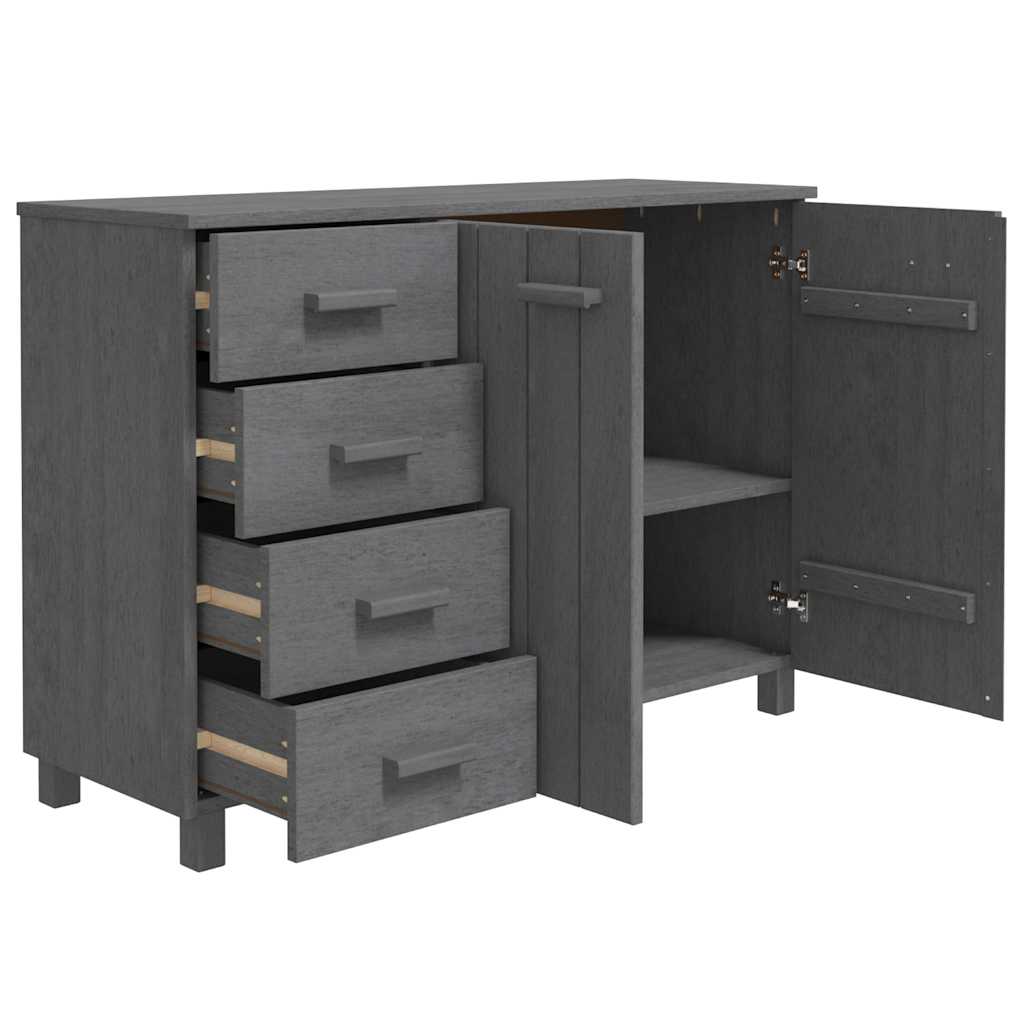 Sideboard "HAMAR" Dark Grey 113x40x80 cm Solid Wood Pine