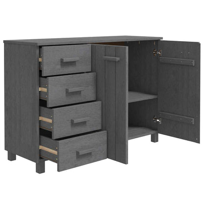 Sideboard "HAMAR" Dark Grey 113x40x80 cm Solid Wood Pine