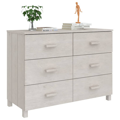 Sideboard "HAMAR" White 113x40x80 cm Solid Wood Pine