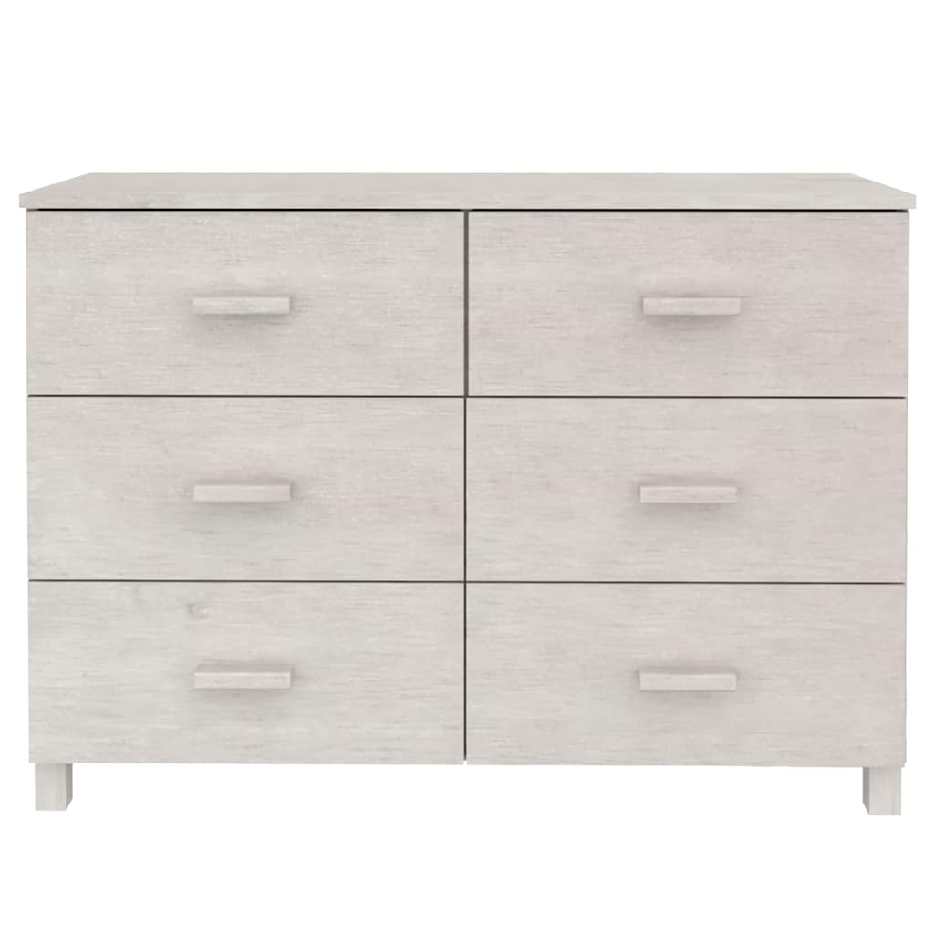 Sideboard "HAMAR" White 113x40x80 cm Solid Wood Pine