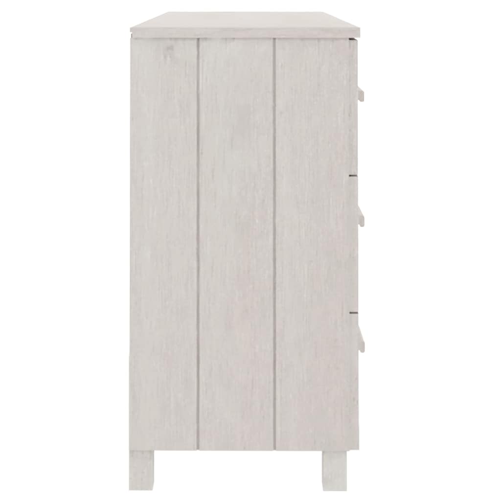 Sideboard "HAMAR" White 113x40x80 cm Solid Wood Pine