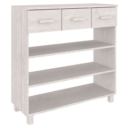 Console Table "HAMAR" White 90x35x90 cm Solid Wood Pine