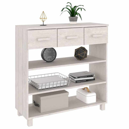 Console Table "HAMAR" White 90x35x90 cm Solid Wood Pine