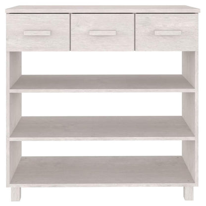 Console Table "HAMAR" White 90x35x90 cm Solid Wood Pine