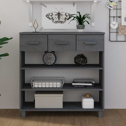 Console Table "HAMAR" Dark Grey 90x35x90 cm Solid Wood Pine