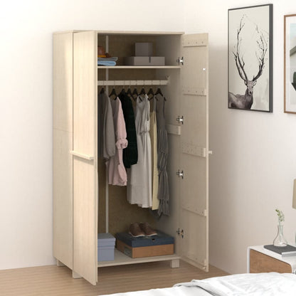 Wardrobe HAMAR Honey Brown 89x50x180 cm Solid Wood Pine