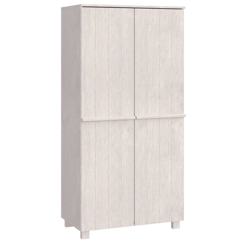 Wardrobe HAMAR White 89x50x180 cm Solid Wood Pine