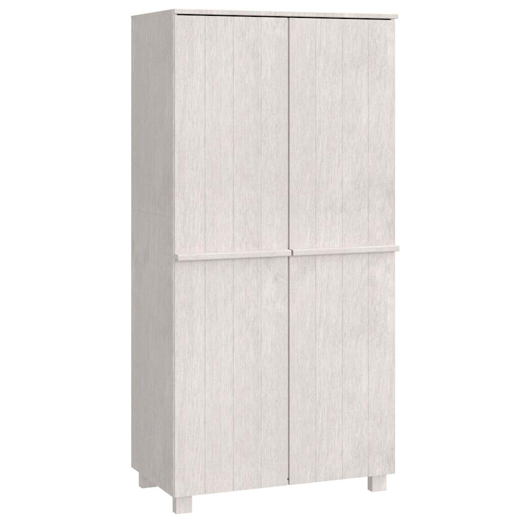 Wardrobe "HAMAR" White 89x50x180 cm Solid Wood Pine
